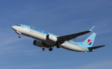 대한항공, 대만 타이중 정기성 전세기 운항